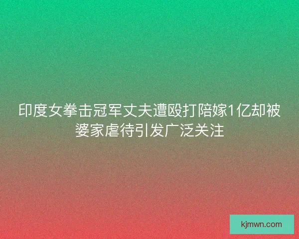 印度女拳击冠军丈夫遭殴打陪嫁1亿却被婆家虐待引发广泛关注